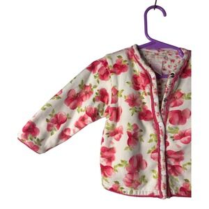 VTG Jillian's Closet Baby Girl 18M Pink Floral Snap Front Jacket Cardigan Coat